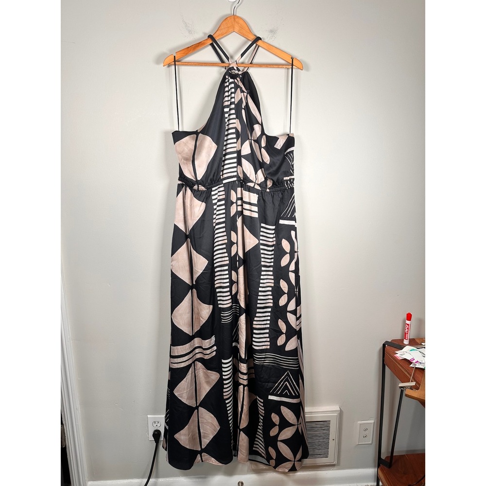 Express Black and Beige Patterned Maxi Dress